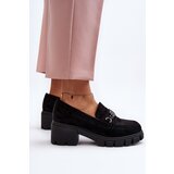 VINCEZA Black Loafers on Chunky Heel Eriella | Shoptok.si