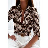 Fenzy Elegantna Bluza S Uzorkom Lavlenta, Crno-Krem Cijene