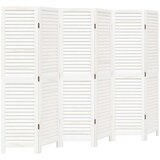  Sobna pregrada s 6 panela retro bijela od masivnog drva paulovnije 40 x 160 cm | Shoptok.si