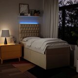  Krevet s oprugama i madracem krem 90 x 190 cm od tkanine | shoptok.hr