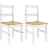 Maison Chic Jedilni stoli - Vzorci stoli 2 kosa Panama bela 40x46x90 cm trdna borovina A369, (22031854) Cene