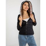 Fashion Hunters Black quilted hooded jacket Cene