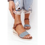 Gemre PE1 Wedge Sandals With Braids Blue Tenerife | ePonuda.com