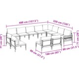 vidaXL Sjedeća garnitura za vrt 12 pcs Antracit Čelik | shoptok.hr