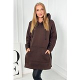 Kesi Insulated sweatshirt with slits on the sides of brown color Cene