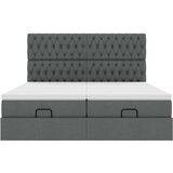 vidaXL Otomanski posteljni okvir z vzmetnicami siv 200x200 cm blago | Shoptok.si