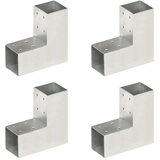  Spojnici za stupove u L-obliku 4 kom pocinčani metal 71 x 71 mm | shoptok.hr