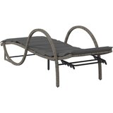  Ležaljka za sunčanje s jastukom siva 60x199x42 cm poliratan | shoptok.hr