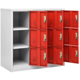 vidaXL Omara s ključavnico 2 kosa siva in rdeča 90x45x92,5 cm jeklo | Shoptok.si