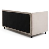 Bonami Selection Sivorjava oblazinjena postelja s prostorom za shranjevanje z vzmetnico 90x200 cm Avela – | Shoptok.si