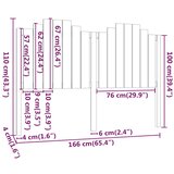  Uzglavlje za krevet 166 x 4 x 110 cm od masivne borovine | shoptok.hr