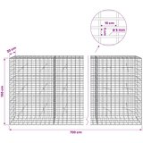  Gabion s žicom debljine 5 mm i mrežom 5x10 cm 700x20x150 cm | shoptok.hr