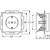 Busch-Jaeger vtični vložek dav/sws Schuko 2P+E 16A 250V 20 EUC-84, (20859795) | Shoptok.si