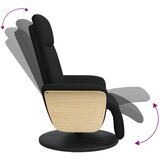  Naslonjač od tkanine s osloncem za noge crni | shoptok.hr
