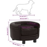  Sofa za pse smeđa 48 x 48 x 32 cm od pliša i umjetne kože | shoptok.hr