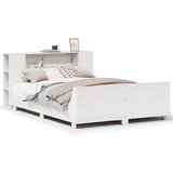 Maison Chic Posteljni Okvir - Dvoposteljna postelja brez vzmetnice bel 140x190 cm trdna borovina, (22082344) | Shoptok.si