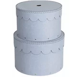 Bigso Box of Sweden Svetlo sive kartonaste škatle s pokrovom za shranjevanje v kompletu 2 ks ø 26x17,5 cm Wilma –