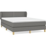 vidaXL Box spring postelja z vzmetnico temno siva 140x200 cm blago, (20725242) Cene