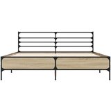  Okvir za krevet boja hrasta 150x200cm konstruirano drvo i metal | shoptok.hr