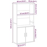 vidaXL Knjižna omara betonsko siva 60x24x120 cm inženirski les | Shoptok.si