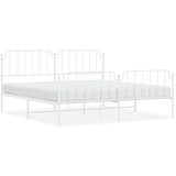 Metalni okvir kreveta uzglavlje i podnožje bijeli 193 x 203 cm | shoptok.hr