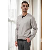 Dewberry 38804 Mens V Neck Knit Sweater-LIGHT GREY Cijene