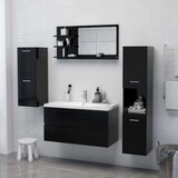  Kupaonsko ogledalo crno 90 x 10 5 x 45 cm od iverice | shoptok.hr