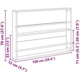  Polica za časopise s policom Zidne Staro drvo 100 x 12 x 70 cm | shoptok.hr