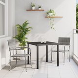 vidaXL 3-delni vrtni jedilni set siva poli ratan | Shoptok.si