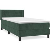Maison Chic Box spring postelja - Vzmetna postelja z vzmetnico temno zelen 90x190 cm žamet SL20571, (21892962) Cene