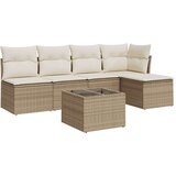  6-dijelni set vrtnih sofa s jastucima bež od poliratana | shoptok.hr