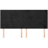  Uzglavlje s ušima crno 163x16x118/128 cm baršunasto | shoptok.hr
