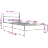  Okvir kreveta boja hrasta 75 x 190 cm konstruirano drvo i metal Slike