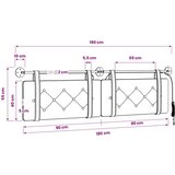  stensko vzglavje za posteljo, z LED, umetno usnje, 190 × 55 × 5cm, siva, 3424235 | Shoptok.si