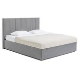 Bonami Selection Siva oblazinjena zakonska postelja z odlagalnim prostorom z ležiščem/roštom 180x200 cm Thessa Bold Line - | Shoptok.si
