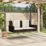  Klupa za ljuljanje s jastucima smeđa 119x56x48 cm od poliratana | shoptok.hr