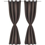 Furnova 2 kosa rjavih zaves z obročki 135 x 245 cm, (21917582) | Shoptok.si