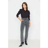 Trendyol Anthracite Slit High Waist Bootcut Jeans | Shoptok.si