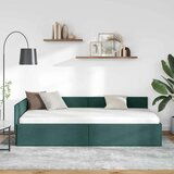 vidaXL Kutni okvir kreveta s uzglavljem Tamnozelena 100 x 200 cm | shoptok.hr