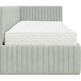  Kutni krevetni okvir s madracem 2 pcs Svjetlosiva Baršun | shoptok.hr