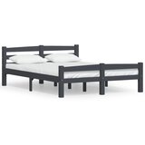Maison Chic Posteljni okvir - Dvoposteljna postelja - Zakonska postelja temno siv iz trdne borovine 140x200 cm-J15441, (21770338) | Shoptok.si