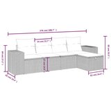  5-dijelni vrtni set sofa s jastucima bež od poliratana | shoptok.hr