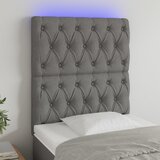 vidaXL LED posteljno vzglavje temno sivo 80x7x118/128 cm blago Cene