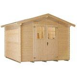 KIEHNHOLZ Vrtna hiška (Zunanje dimenzije vključno s strešnim previsom (Š x G): 310 x 293 cm, Les, Rjava) | Shoptok.si