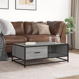  Stolić za kavu siva boja hrasta 90x57x35 cm od drva i metala | Eponuda.com