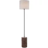 PAUL NEUHAUS Podeželska lesena talna svetilka z belim senčnikom - Oriana