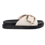 SEASTAR Light beige women's flip-flops with a gold buckle | Shoptok.si
