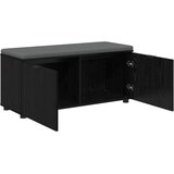 Haldna klop z blazino z vrati Črna Orehovina 100 x 38 x 46 cm, (5000155700) | Shoptok.si