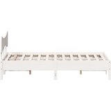 vidaXL Posteljni okvir brez vzmetnice bel 135x190 cm trdna borovina | Shoptok.si