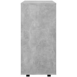 Ormarić s kotačima siva boja betona 60 x 35 x 75 cm od iverice | shoptok.hr